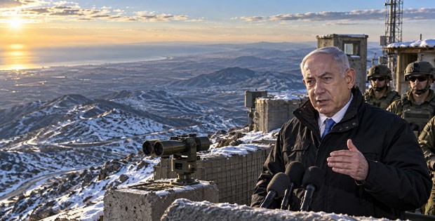 Netanyahu İşgal Altındaki Suriye Toprağından Konuştu: “Hermon’dan Akdeniz’e Kadar Kontrol Bizde”