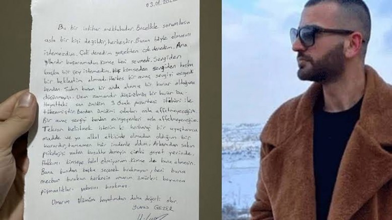 25 yaşında ki üniversite öğrencisi bıraktığı mektupla intihar ederek yaşamına son verdi
