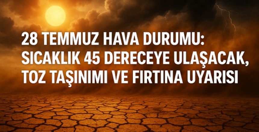 28 Temmuz Hava Durumu: Sıcaklık 45 Dereceye Ulaşacak, Toz Taşınımı ve Fırtına Uyarısı
