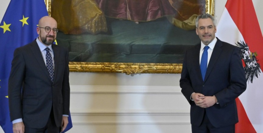 AB Konseyi Başkanı Charles Michel, Avusturya Başbakanı Nehammer ile görüştü