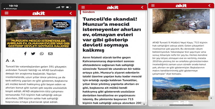 Akit’ten Dersim ve Kızılbaş Alevilere Nefret Dolu Saldırı