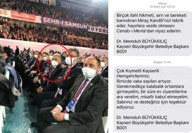 AKP'li belediye başkanı halkı uyardı, kendisi 'lebaleb' kongreye katıldı