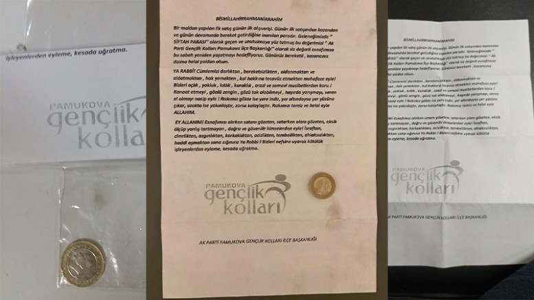 AKP'liler esnafa 1 TL siftah parası dağıttı
