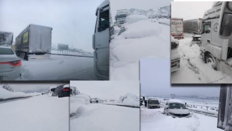 Antep-Adana karayolu trafiğe kapandı, binlerce yurttaş mahsur kaldı