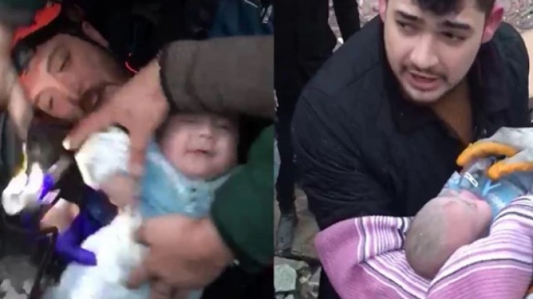 Antep'te enkaz altından 50 saat sonra dört aylık Duru bebek sağ kurtarıldı 
