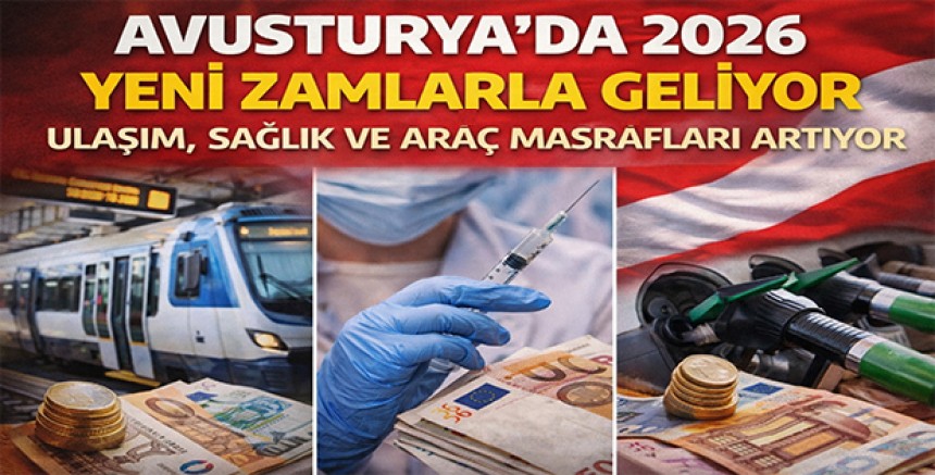 Avusturya’da 2026 Yeni Zamlarla Geliyor Ulaşım Sağlık ve Araç Masrafları Artıyor