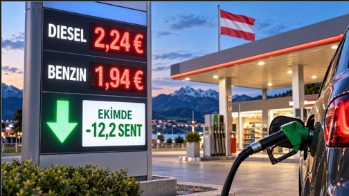 Avusturya’da Dizel 2,24, Benzin 1,94 Avro: Ekimde 12,2 Sentlik İndirim Geliyor