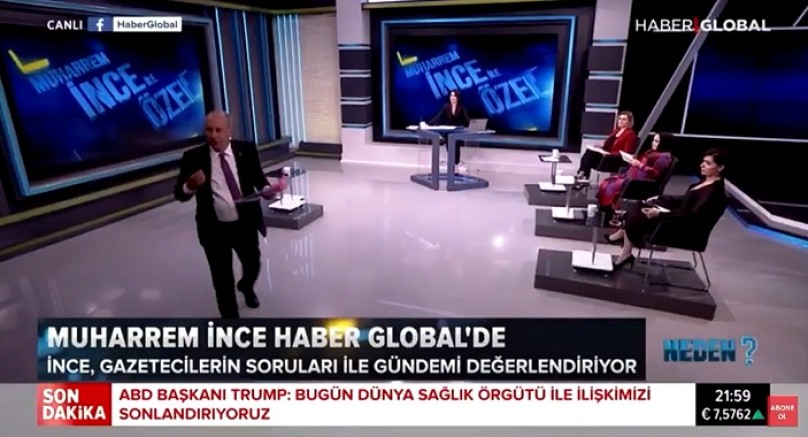 Bu ülke Erdoğan’ın babasının malı değil diyen Muharrem İnce canlı yayını terk etti (VİDEO)