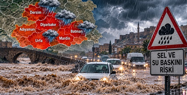 Dersim, Diyarbakır, Urfa, Adıyaman, Mardin Ve Batman’a Kuvvetli Yağış Uyarısı: Sel Ve Su Baskını Riski
