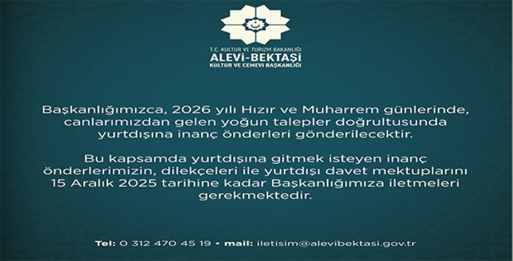 Devlet “Gri Pasaportlu Hızır Paşalar” Arıyor – Alevi Bektaşi Cemevi Başkanlığı’ndan İlan 