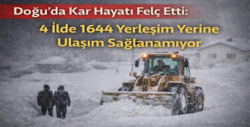 Doğu’da Kar Hayatı Felç Etti: 4 İlde 1644 Yerleşim Yerine Ulaşım Sağlanamıyor