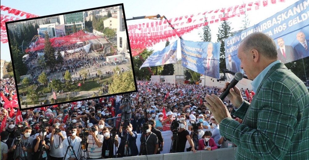 Erdoğan'ın şoke eden miting fotoğrafını paylaştı!