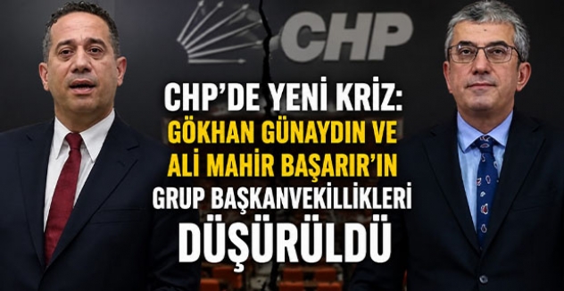 CHP’de Yeni Kriz: Gökhan Günaydın ve Ali Mahir Başarır’ın Grup Başkanvekillikleri Düşürüldü