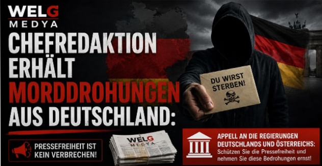 WELG MEDYA-Chefredaktion erhält Morddrohungen aus Deutschland: Appell an die Regierungen Deutschlands und Österreichs