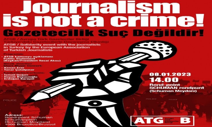 Gazeteciler Brüksel’de “gazetecilik suç değildir!” diyecek