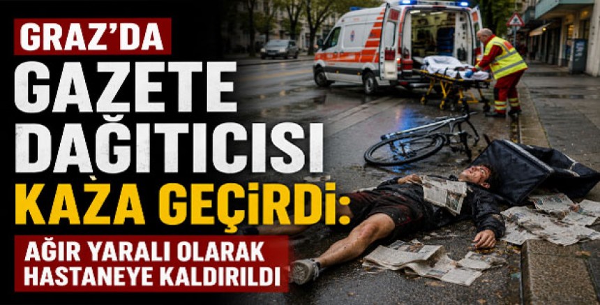 Graz’da Gazete Dağıtıcısı Kaza Geçirdi: Ağır Yaralı Olarak Hastaneye Kaldırıldı