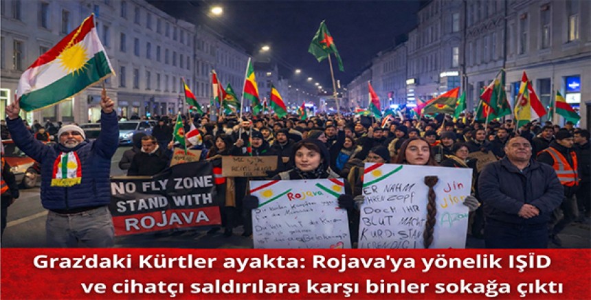 Graz’daki Kürtler Ayakta: Rojava’ya Yönelik IŞİD ve Cihatçı Saldırılara Karşı Binler Sokağa Çıktı