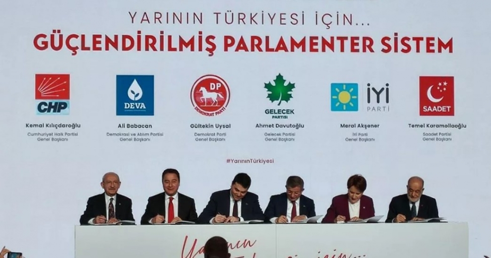 Güçlendirilmiş Parlamenter sistem mutabakat metni 6 lider tarafından imzalandı 