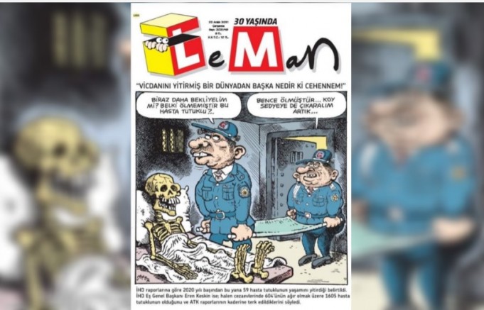 Haftalık Mizah Dergisi Leman, Hasta Mahpusları Kapağına Taşıdı