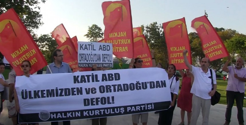 HKP, ABD'nin savaş gemisini protesto etti: Yankee go home! (VİDEO)