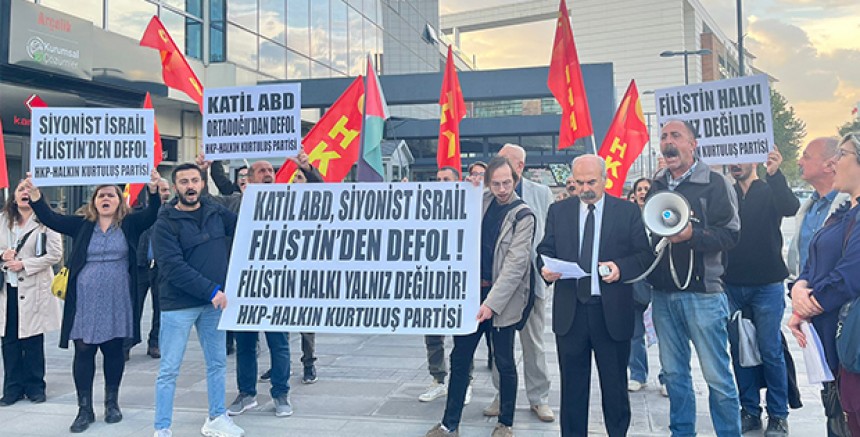 HKP’den İsrail Büyükelçiliği Önünde Protesto: Filistin Halkı Yalnız Değildir 
