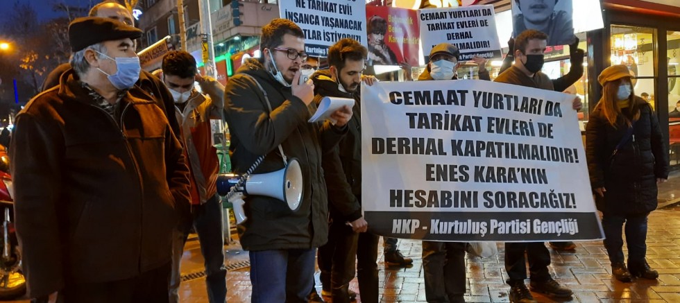 HKP gençliği sokağa çıktı: cemaat yurtları da tarikat evleri de derhal kapatılmalıdır! 