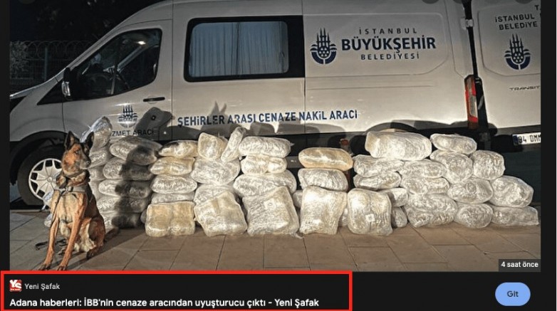 İBB’nin diye haber yaptıkları uyuşturucu taşıyan cenaze aracı Albayraklar’ın damadının çıktı