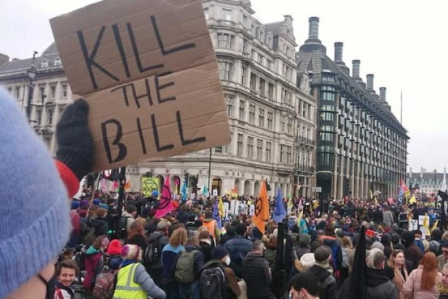 İngiltere'de yeni polis yasa tasarısı protestosu