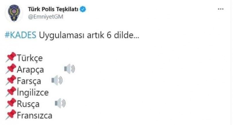 KADES uygulamasında 6 dil var ama Kürtçe yok