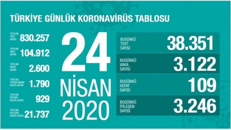 Koronavirüs nedeniyle Türkiye’de hayatını kaybedenlerin sayısı 2 bin 600 oldu