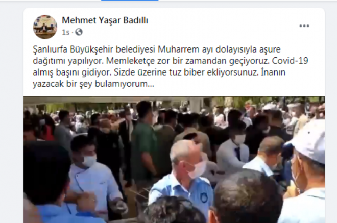 Koronavirüs salgınının en pik yaptığı Urfa’da aşure kuyruğu!