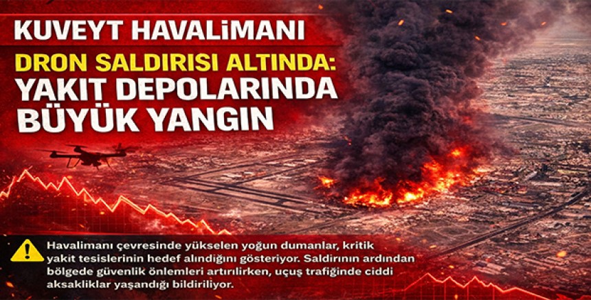 Kuveyt Havalimanı Dron Saldırısı Altında: Yakıt Depolarında Büyük Yangın