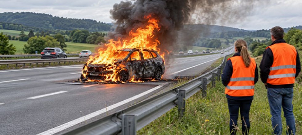 Burgenland’da A2’de Otomobil Alev Topuna Döndü: Araçtakiler Son Anda Kurtuldu