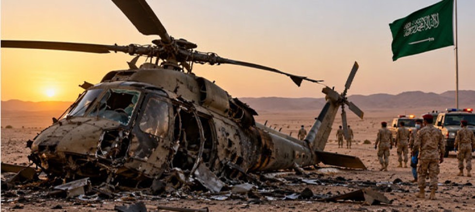 Suudi Arabistan’da Askeri Helikopter Düştü: 2 Subay Hayatını Kaybetti!