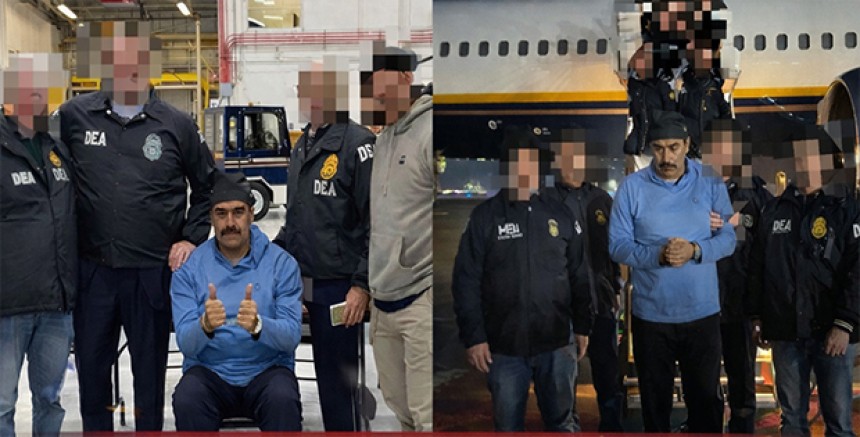 Maduro’nun New York’ta Uçaktan İndirildiği Anların Kelepçeli Fotoğrafları Servis Edildi
