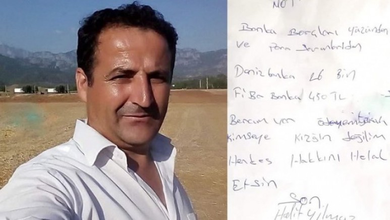 Manavgat’ta Halit Yılmaz 'Banka borçlarımı ödeyemiyorum' diyerek not yazıp intihar etti