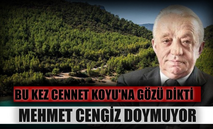 Mehmet Cengiz doymuyor: Bu kez Cennet Koyu'na gözü dikti 