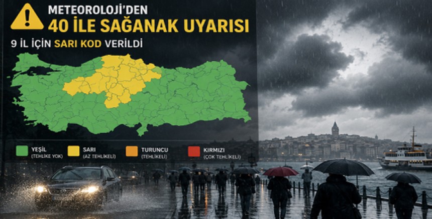 Meteoroloji'den 40 İle Sağanak Uyarısı: 9 İl İçin Sarı Kod Verildi