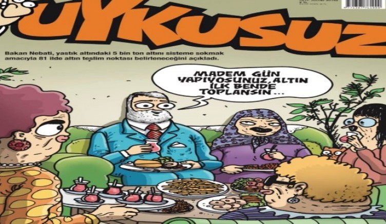 Mizah dergisi Uykusuz’dan ‘Nebati’ göndermeli ‘altın günü’ kapağı