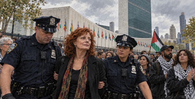 Netanyahu BM’de Konuşurken New York’ta Protesto: Susan Sarandon’ın da Aralarında Olduğu Çok Sayıda Kişi Gözaltına Alındı