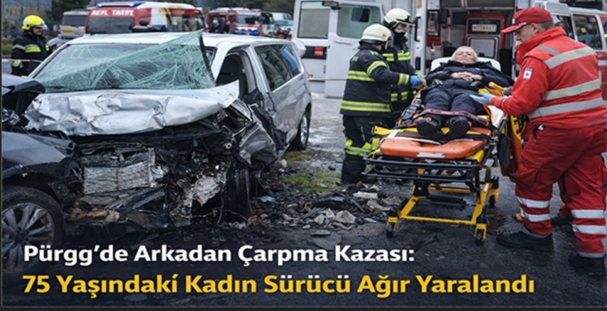 Pürgg’de Arkadan Çarpma Kazası: 75 Yaşındaki Kadın Sürücü Ağır Yaralandı