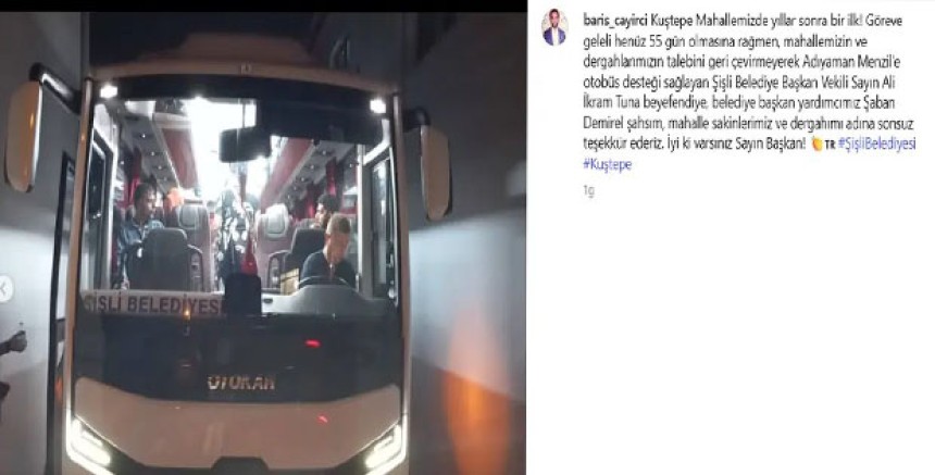 Şişli Belediyesi Kayyım Yönetiminden Menzil'e Otobüs Desteği