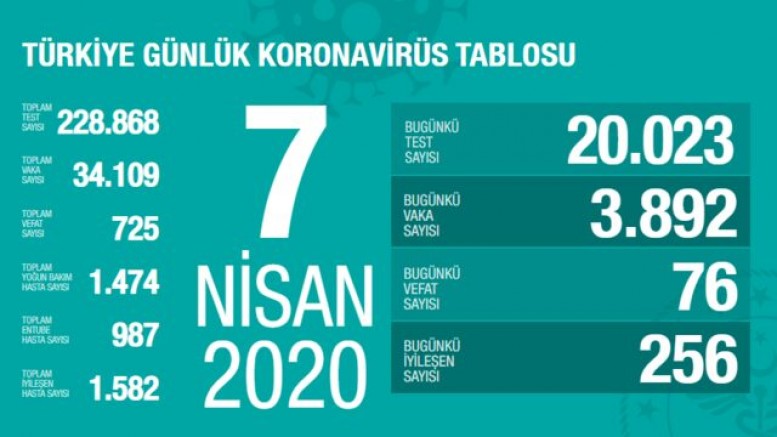  Türkiye’de Koronavirüs'den yaşamlarını yitirenlerin sayısı 725 çıktı