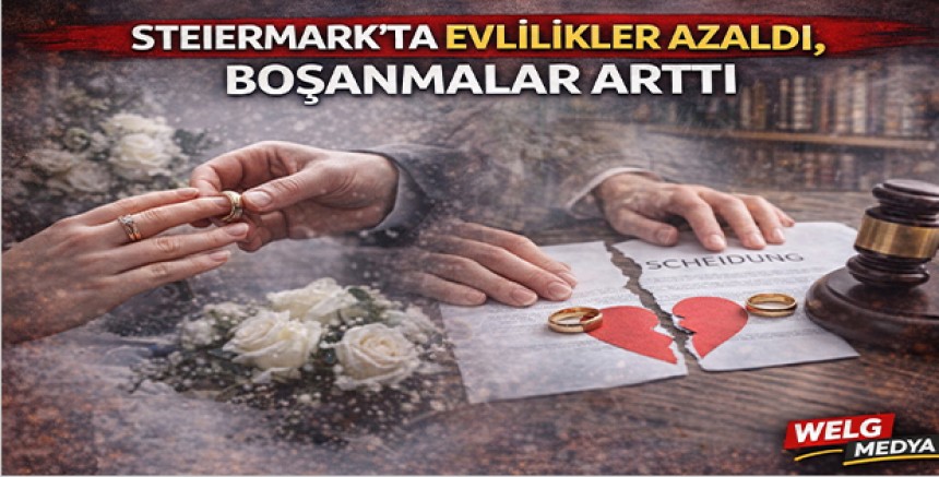 Steiermark’ta Evlilikler Azaldı, Boşanmalar Arttı