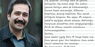Aytaç Ünsal, tutulduğu Kanuni Sultan Süleyman Eğitim Araştırma Hastanesi’nden not gönderdi