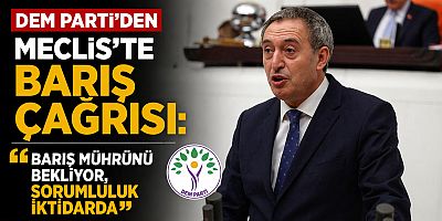 DEM Parti’den Meclis’te Barış Çağrısı: “Barış Mührünü Bekliyor, Sorumluluk İktidarda”