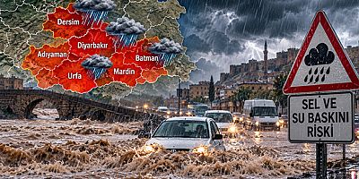 Dersim, Diyarbakır, Urfa, Adıyaman, Mardin Ve Batman’a Kuvvetli Yağış Uyarısı: Sel Ve Su Baskını Riski