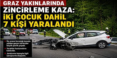 Graz Yakınlarında Zincirleme Kaza: İki Çocuk Dahil 7 Kişi Yaralandı