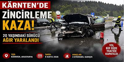 Kärnten’de Zincirleme Kaza: 20 Yaşındaki Sürücü Ağır Yaralandı