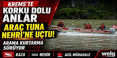 Krems’te Korku Dolu Anlar: Araç Tuna Nehri’ne Uçtu, Arama Kurtarma Sürüyor